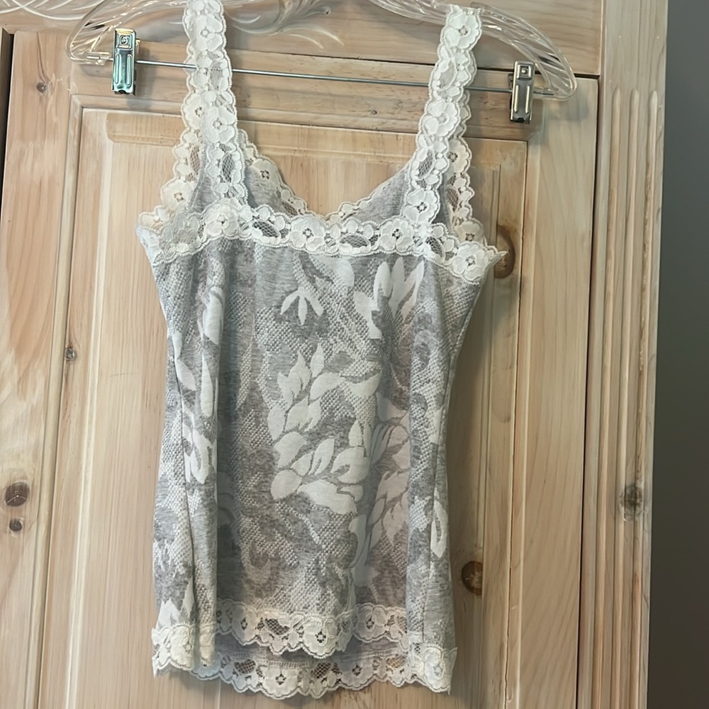 WHBM tank top with lace straps and trim - Picture 3 of 6